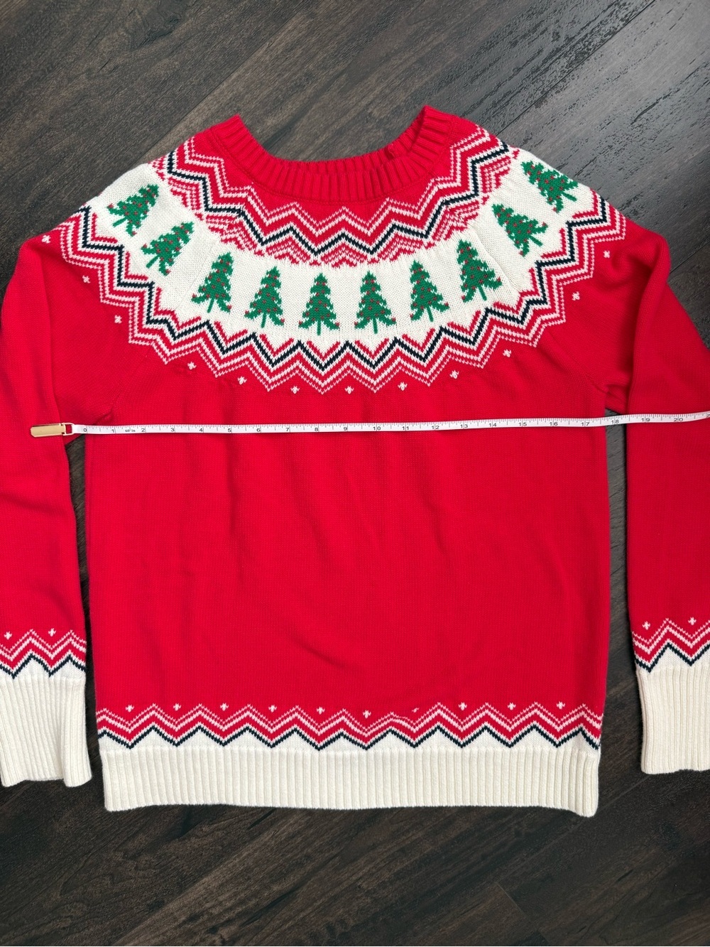Lands’ End Drifter Fair Isle Christmas Tree Cotton Sweater Small - Picture 5 of 8